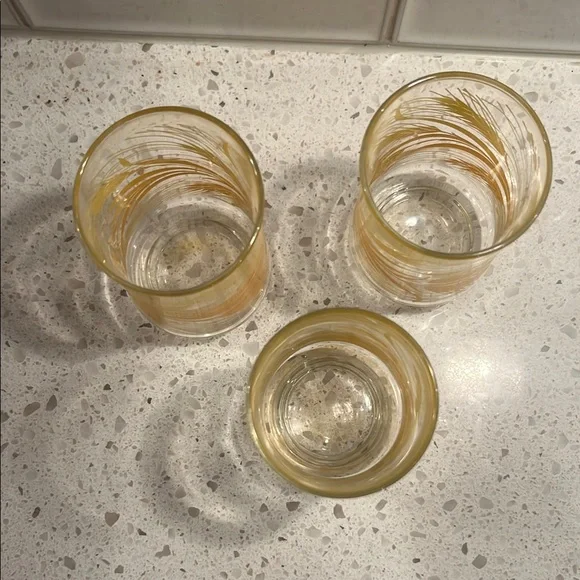 VINTAGE LIBBEY GOLDEN HARVEST WHEAT Set of 3 Juice Glasses - Picture 2 of 3
